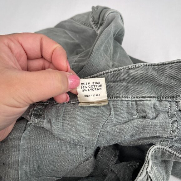J Brand Slim Fit Cargo Pants Zippered Ankles Pockets Mint Olive Worn Womens 36 - Picture 8 of 13